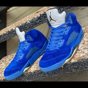 Jordan 5 blue suede